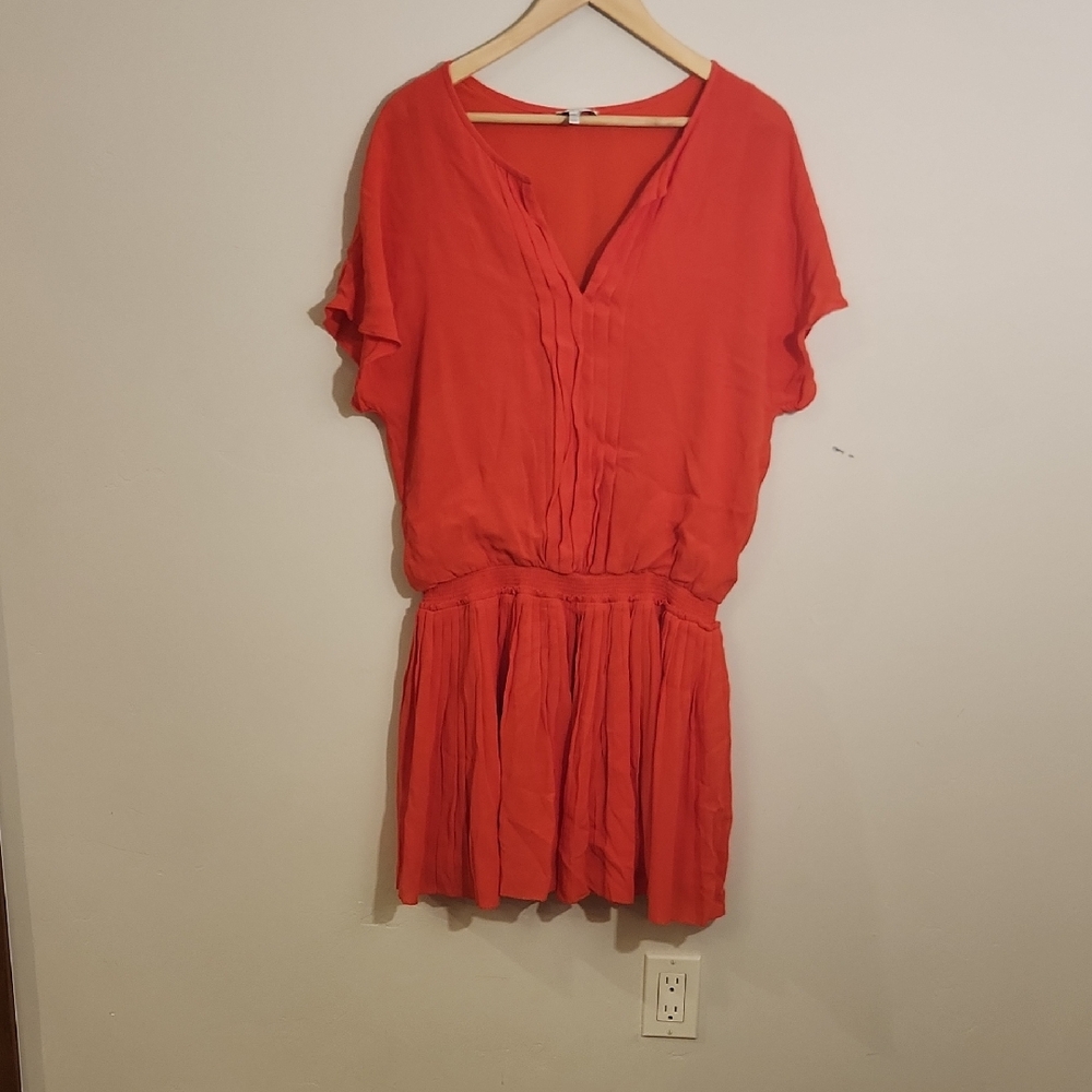 Joie Vibrant Coral Red Mini Dress